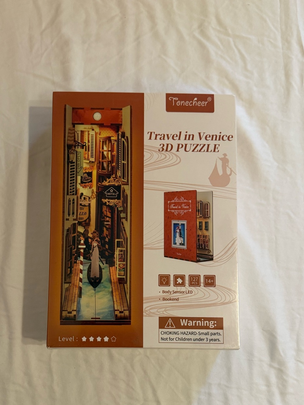 Tonecheer Travel in Venice DIY Book Nook Kit LED 3D Puzzle Sealed